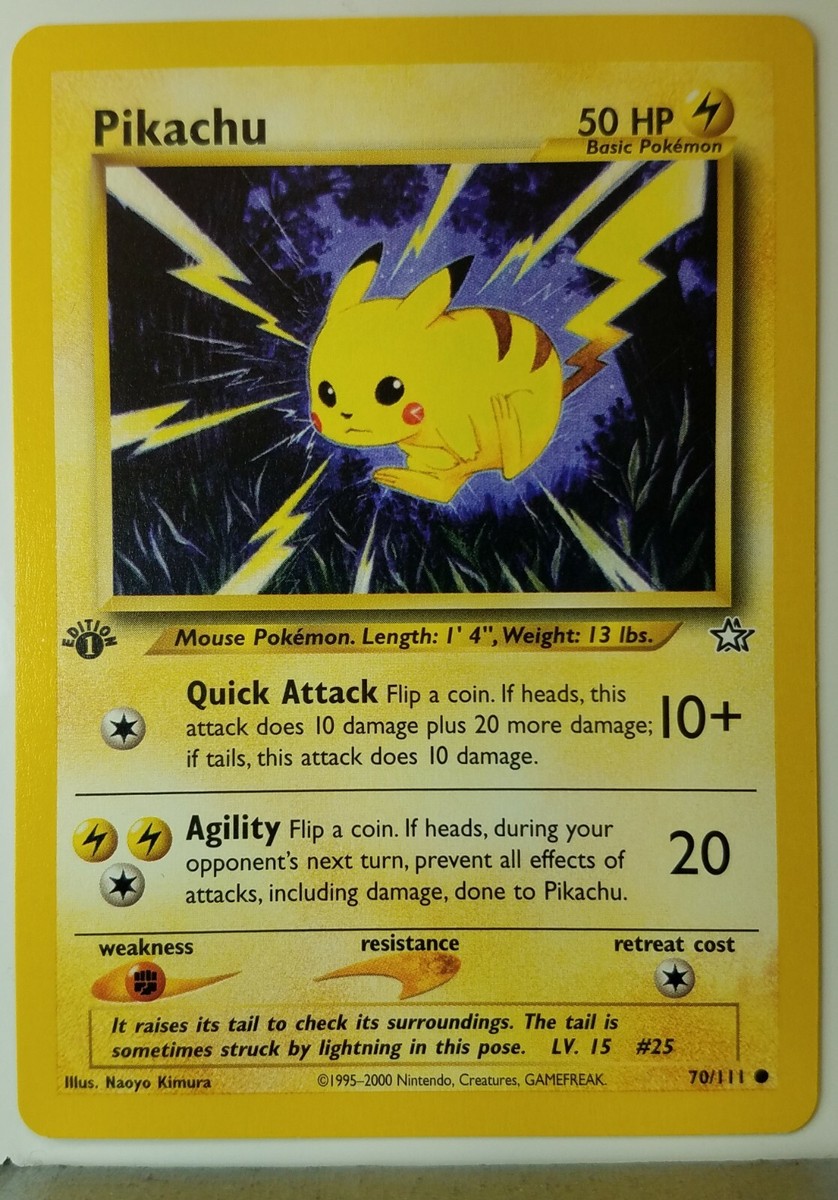 Pikachu 70/111 NM / M - 1ST EDITION Neo Genesis Pokemon Card