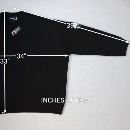 Fred Perry Raf Simons Oversized Patch Jumper Large P2P34" Black Wool No Brooch - Picture 4 of 9