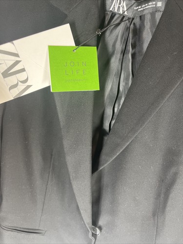 Giacca blazer nera con un bottone in poliestere Zara Inditek nuova con etichetta taglia 4 - Foto 5 di 11