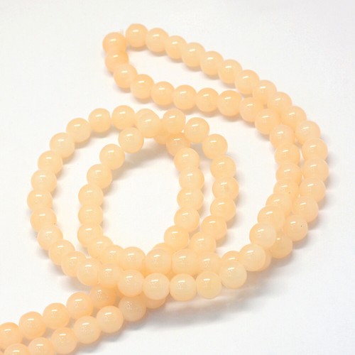 20 Strands 6.5mm Smooth Imitation Jade Glass Round Bead Strands For Crafts 31.8" - Picture 87 of 101
