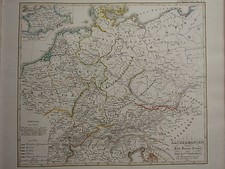 1846 SPRUNER ANTIQUE HISTORICAL MAP ~ GERMANY SOUTH DANUBE 5th CENTURY GOTHS