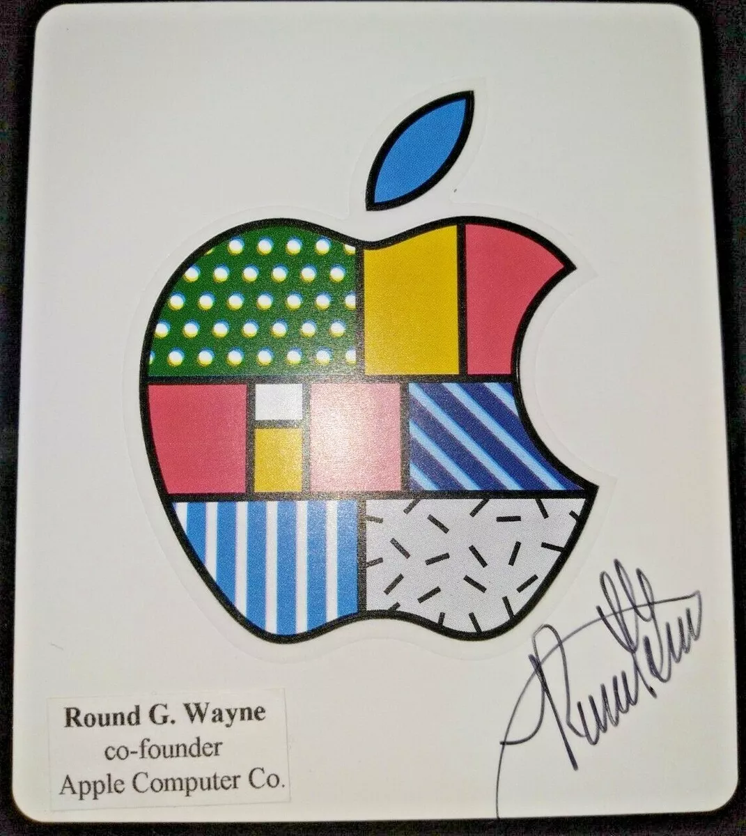 RONALD G WAYNE APPLE COMPUTERS LOGO CREATOR DESIGNER SIGNED APPLE