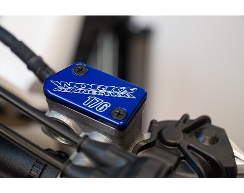 Yamaha Front Brake Cap BLUE Works Connection YZ 125 250 250F 450F WRF FX 08-26 - Picture 2 of 4