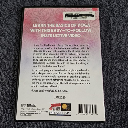 YOGA FOR HEALTH: BASICS Hosted by Jenny Cornero (DVD, 2012, Dreamscape) - Picture 2 of 3