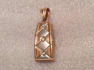 Authentic Nice Vintage Two Tone Gold Plated Rhinestones Pendant