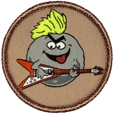 Rock Guitar Patrol Patch - 2" Round Woven Patch