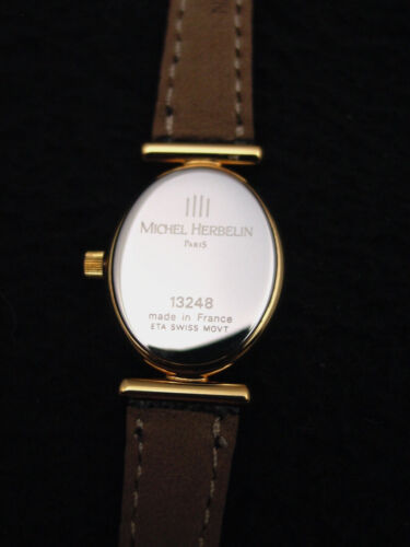 Wristwatch, Lady's, Michel Herbelin Gold Faux Diamond ETA Swiss 11 Jewel France - Picture 3 of 7