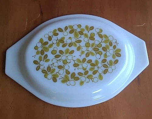 Vintage Pyrex Verde Green Olive Pattern Casserole Lid ONLY  1.5 Quart 943 C