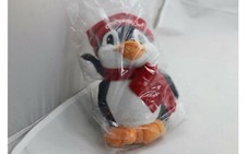 Plush Coca-Cola 8" Penguin Hat Red Snowflake Scarf Coke Pop Soda Advertising