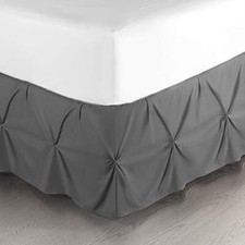 Nestl Pinch Pleat Bed Skirt, Pleated Wrap Around Bed Skirt, Easy Fit 14 Inch