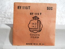 SUC RY115T Watch Crystal Fit Gruen 215/939 - 14.2 x 14.2 mm Replacement / Repair