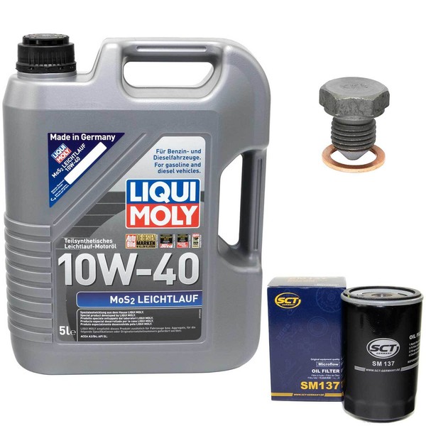 MotoröL Set 10W-40 5 Liter + ÖLfilter + Schraube FüR Seat Cordoba 1.9 Tdi 90 PS-image