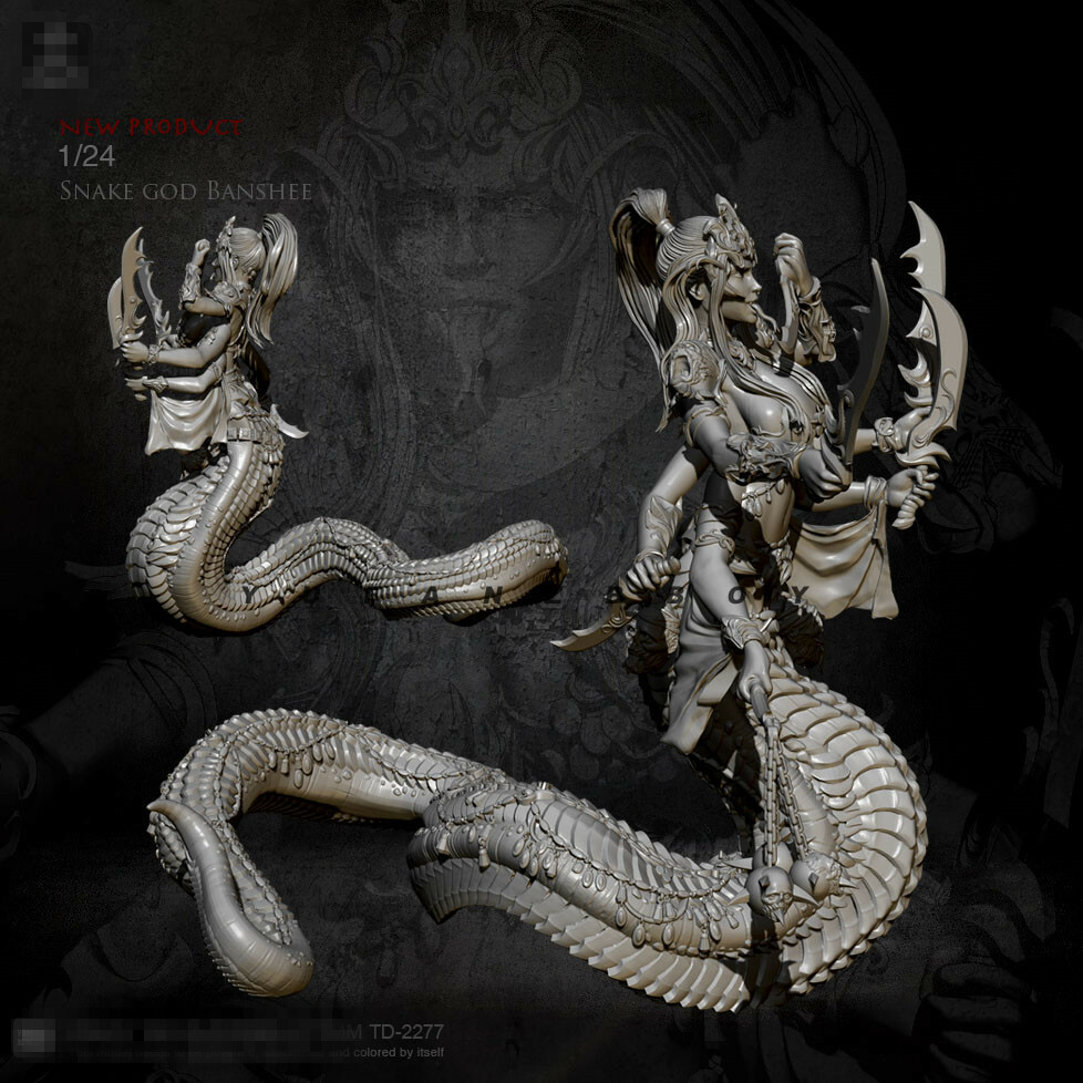 75mm resin figure model kit 1:24 Sexy Snake demon girl TB00081 garage kit