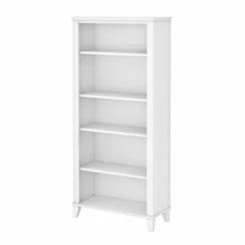 Bush Furniture Somerset Tall 5 Shelf Bookcase in White
