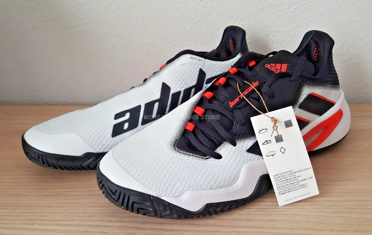 Men’s Adidas Barricade White Black Solar Red Athletic Shoes Size 9 adidas Men main image 4