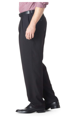 haggar men's eclo stria expandable waist pleat front dress pant Haggar Mens eCLo Stria Expandable-Waist Plain-Front Dress Pant