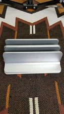 Gray Aluminum Vertical Adjustable Office Desktop Space Saver Laptop Tablet Stand