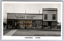 1960'S RPPC CARCROSS YUKON, ALASKA MATTHEW WATSON GENERAL STORE Postcard P75