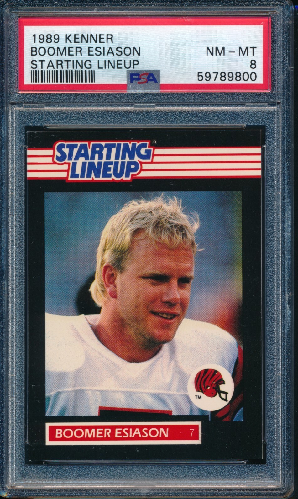 1989 Kenner Starting Lineup SLU Football Boomer Esiason PSA 8 BENGALS NMMT eBay