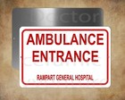 Ambulance Entrance Sign Rampart Hospital From squad 51 fire show Emergency