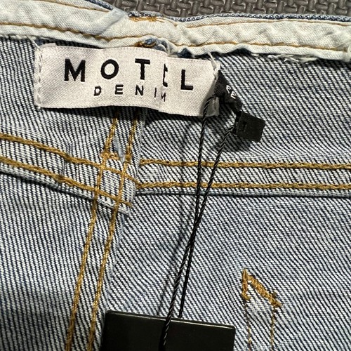 Motel Denim Flare Leg Jeans Exposed Button Fly Light Wash Women's Size 33 Long - Picture 4 of 9