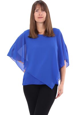 Chiffon Bluse Sommer Tunika 10732 Damen