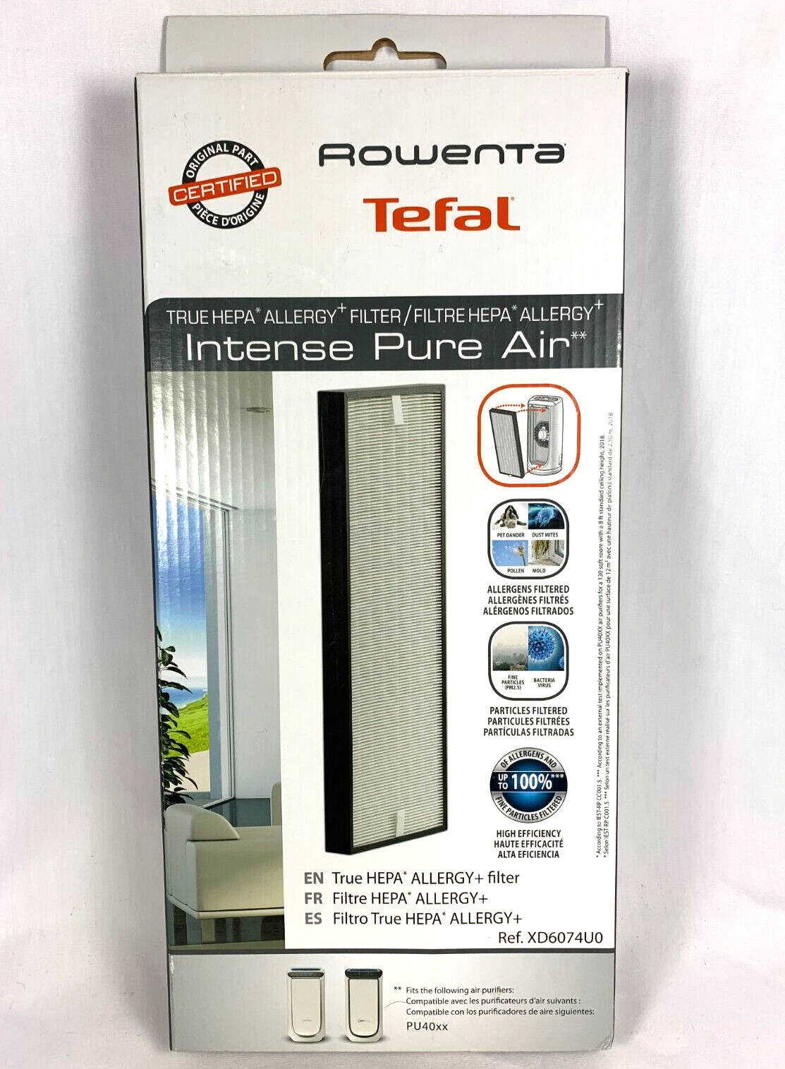 Rowenta Tefal True Hepa Intense Pure Air Filter PU40xx XD6074u0 New in Box-image