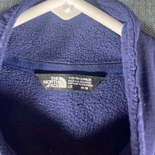 The North Face Boys Sweater Blue Half Zip Long Sleeve Pullover Size L Polyester - Picture 6 of 11