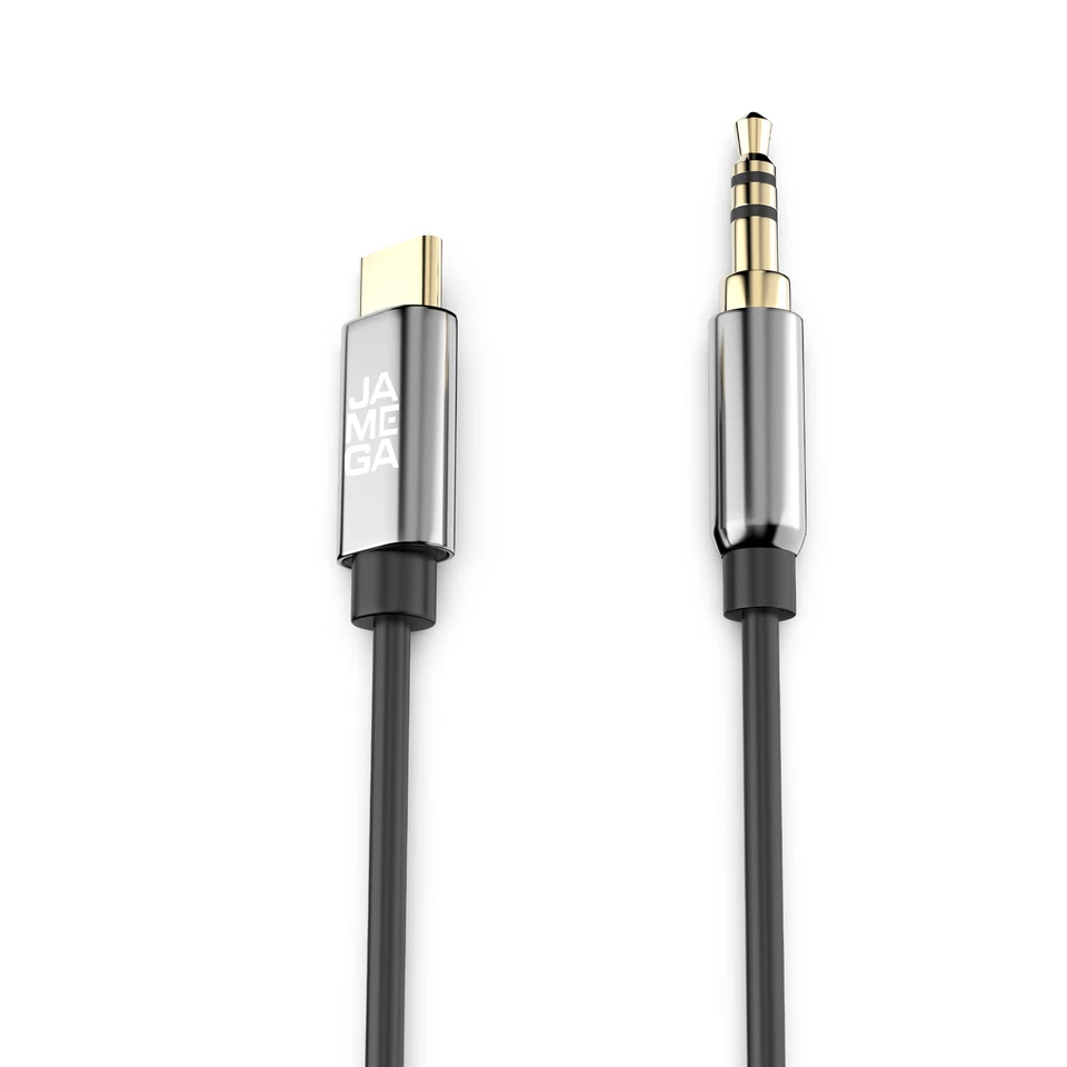 USB C Klinke Aux Kabel Typ C auf 3.5mm Klinkenkabel Nylon Huawei Schwarz, 1m - Bild 4 von 4