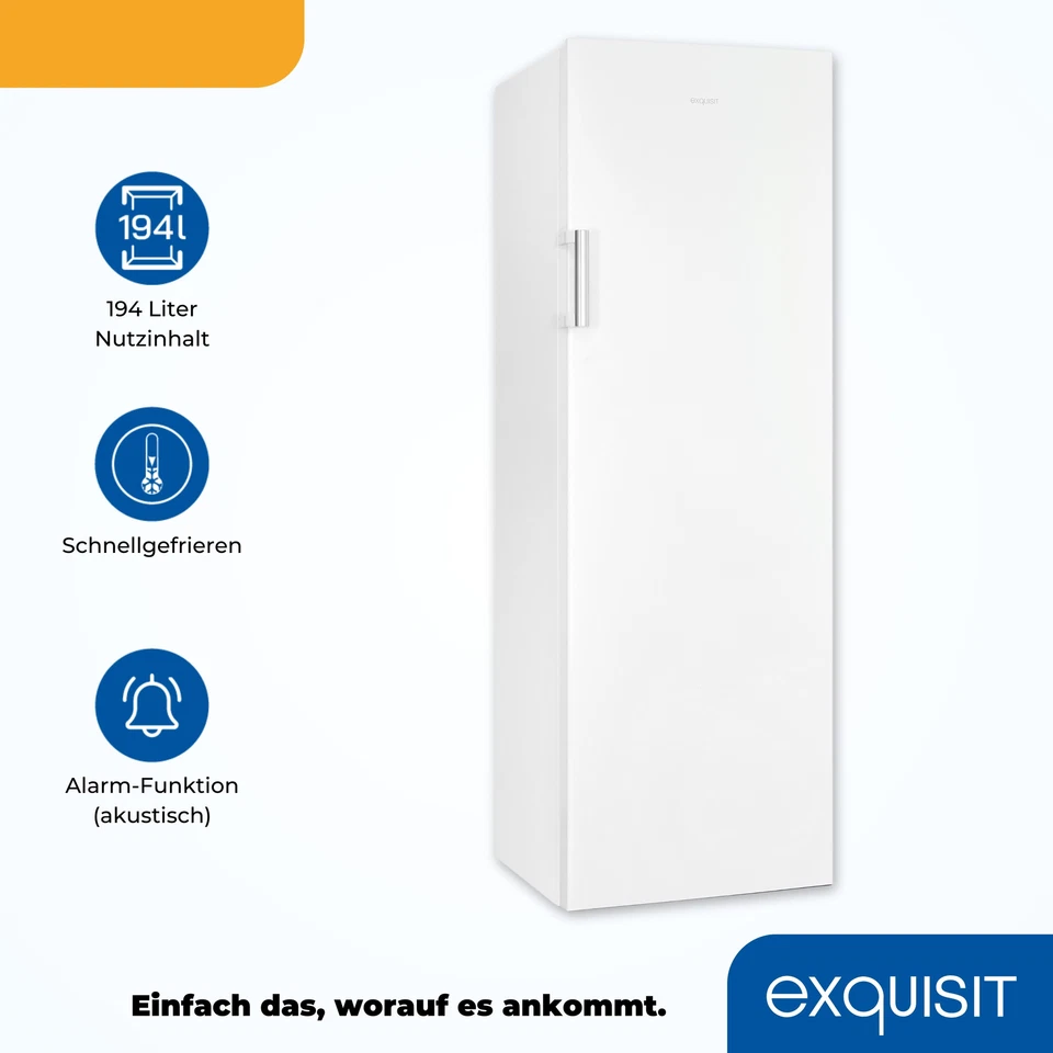 Exquisit Gefrierschrank 194 Liter NoFrost Alarm-Funktion GS4271-NF-H-010E weiss - Bild 3 von 4