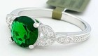 LAB  1.60 Cts EMERALD & WHITE SAPPHIRE RING 14K WHITE GOLD PLATED - New with Tag — photo 5