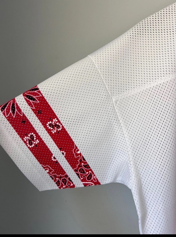 Supreme Bandana Football Jersey - Size XL - White Red - NEW