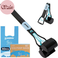 32" Pooper Scooper with Waste Bags - Poop Scooper for Large Dogs with Long Handl