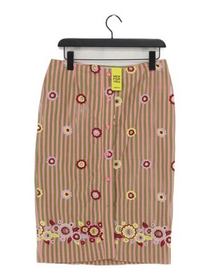 Tocca Damen Midi Rock W 30 in rosa gestreift Baumwolle mit Polyester Midi A-Linie