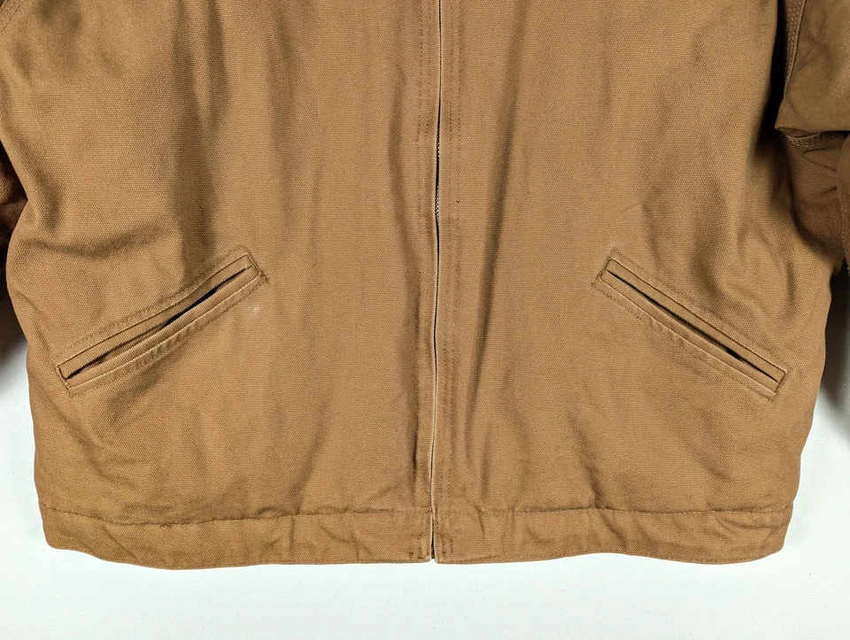 CornerStone Work Jacket Mens XL Brown Duck Quilted USA Flag Patch J763 - Image 4 of 4