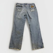 Wrangler 936GSHD Jeans Mens 38x30 George Strait Cowboy Stain Frayed Actual 37x29