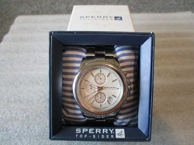 NOS SPERRY TOP-SIDER A126-13 MEN'S STAINLESS WATCH DIAL w/ORIG BOX -NEW BATTERY