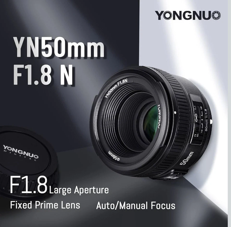 YONGNUO YN50mm F1.8N Standard Prime Lens Large Aperture Auto Manual Focus AF ... - Image 4 of 4