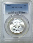 1951 P Franklin Half Dollar PCGS MS64 95% FBL Frosty Luster New Holder #J265M