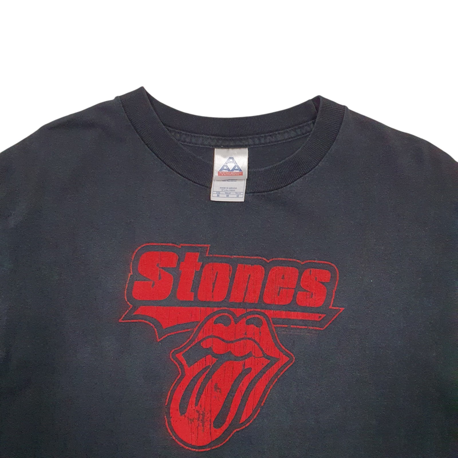 ALLSTYLE APPAREL Black T Shirt Tee Single Stitch Vintage 90s Rolling Stones M image 2