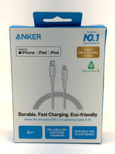 Anker 6ft Eco-Friendly Braided USB-C to Lightning Fast Charging Cable - White