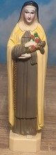 Vintage Saint Theresa Teresa Small Figure Statue Plastic Acrylic 15cm 