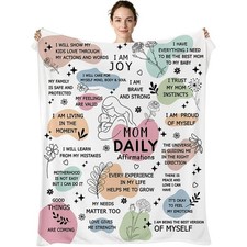 51x59 Inch Soft Flannel Throw Blanket Mom Affirmation Gifts Daughter Son Cozy