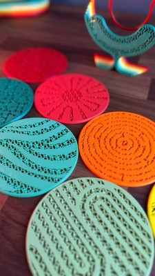 Rainbow Coasters Untersetzer Set bunt Regenbogen Küche modern 1 Stück