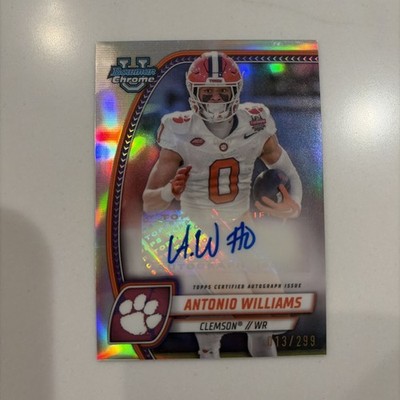 2024 Bowman University Chrome- Chrome Autographs Antonio Williams Refractor /299