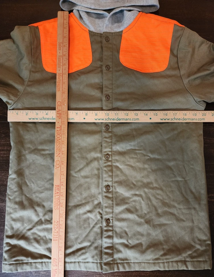 Cabelas Shooting Hunting Shirt Men's Size XL Button Up Shoulder Pad Hooded - Image 3 of 4