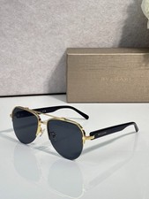 Bvlgari BV40090U Gold Black Pilot Sunglasses Dark Grey 58-16-135 Sunglasses