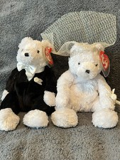 Set of two Ty Beanie Babies Bride and Groom 2002
