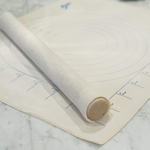 Copripanno per Pasticceria in Tela e Rolling Pin, 25" x 20", Bianco Off - Foto 3 di 4