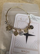 Alex and Ani Puffy Clover Multi Charm Bangle Bracelet